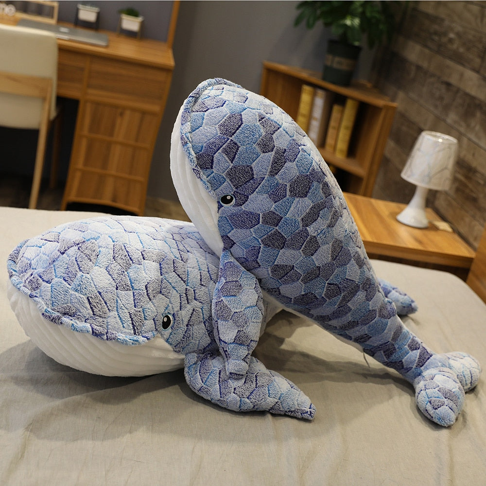 Blue Whale Large Size Huggable Plush Toy Stuffed Toy Pillow Doll