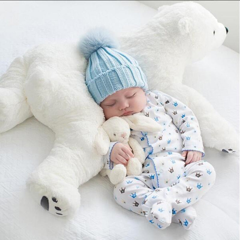 Cute White Polar Bear Soft Plush Stuffed Newborn Baby Pillow Doll Gift