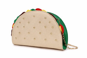 Cute Taco Sandwich Shape Leather Purse Shoulder Bag