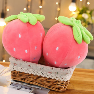 Pink Strawberry Fruit Soft Plush Cotton Stuffed Pillow Gift
