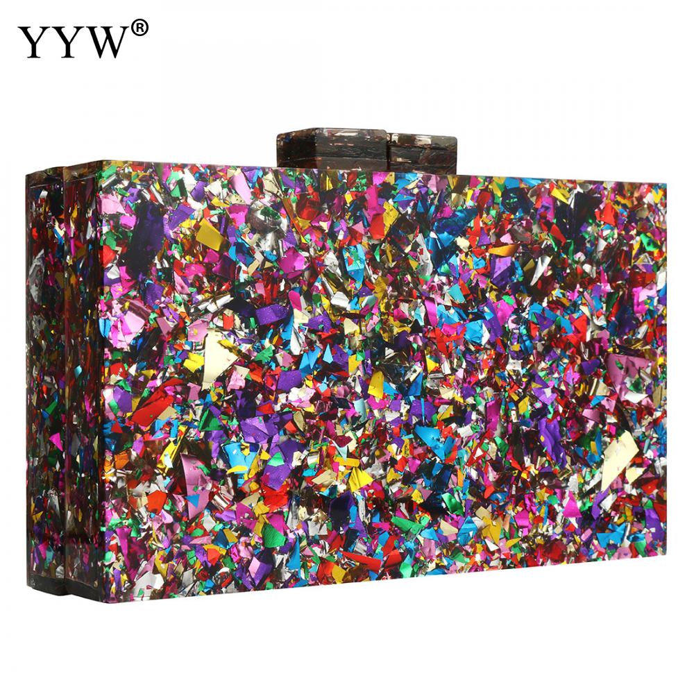 Shop Multicolored Pearl Embellished Diamante Crystal Clutch Purse