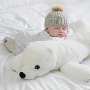 Cute White Polar Bear Soft Plush Stuffed Newborn Baby Pillow Doll Gift