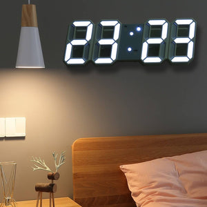 LED Number Digital Backlight Table Desktop Stand Wall Clock
