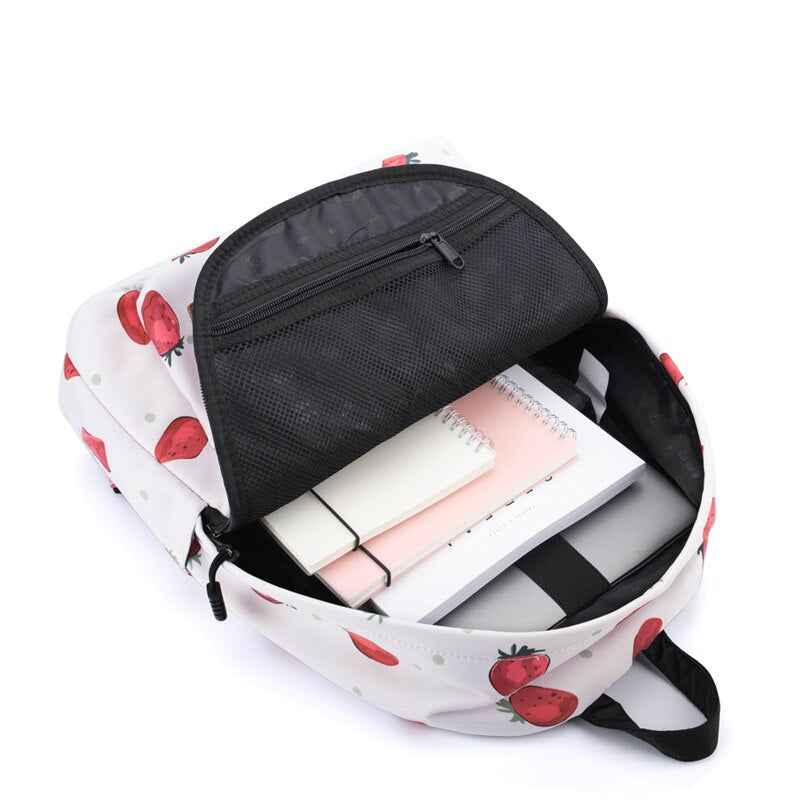 Beauty Red Lips Waterproof Backpack School Book Bag For Teenage Girls –  MsHormony