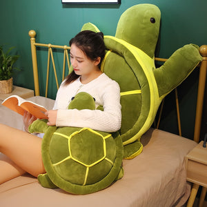 Lovely Green Sea Turtle Tortoise Plush Stuffed Pillow Doll
