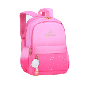 Cute Gradient Starry Waterproof Backpacks School Bag for Girls