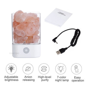 Crystal Natural Himalayan Salt LED Lamp Air Purifier