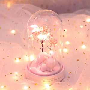 Cherry Blossoms Floral LED Fairy Light Glass Lamps Christmas Gift