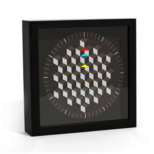 Graphic Hexagon Rotating Minimalist Wall Clock Decor Novelty Watch