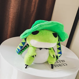 Cute Cartoon Travel Frog Plush Stuffed Doll Shoulder Bag