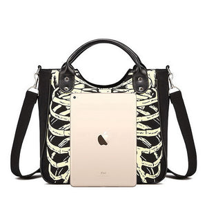 Luminous Gothic Skeleton Bones Tote Bag Handbag