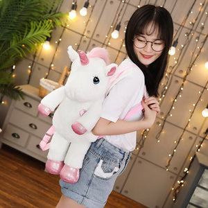 Baby Pink Unicorn Plush Backpack Shoulder Bag for Children Kids