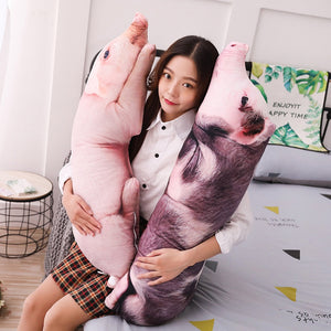 Realistic Lifelike Sleeping Pig Giant Plush Stuffed Pillow Bolster Doll