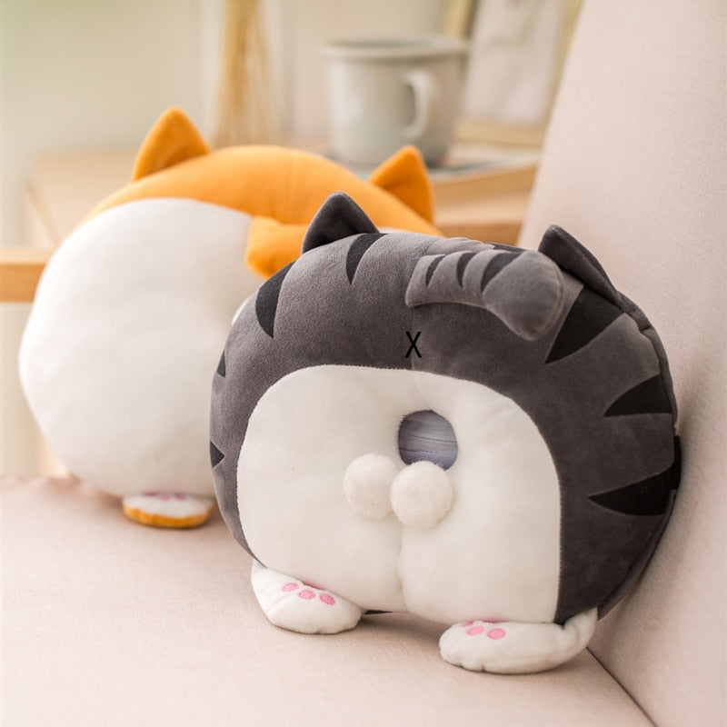 Cute Dog Cat Butt Plush Stuffed Cat Tissue Box with Strap