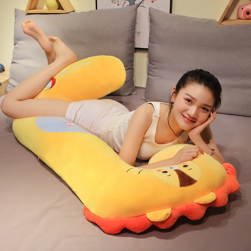 Cute Animal Hook Shape Long Pregnant Pillow Plush Doll Gift