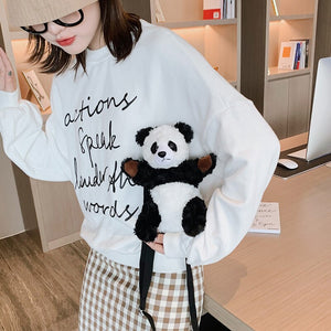 Mini Panda Doll Plush Purse Shoulder Bag