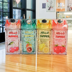 Cute Fruit Plastic Clear Double Layer 430mL Water Bottles