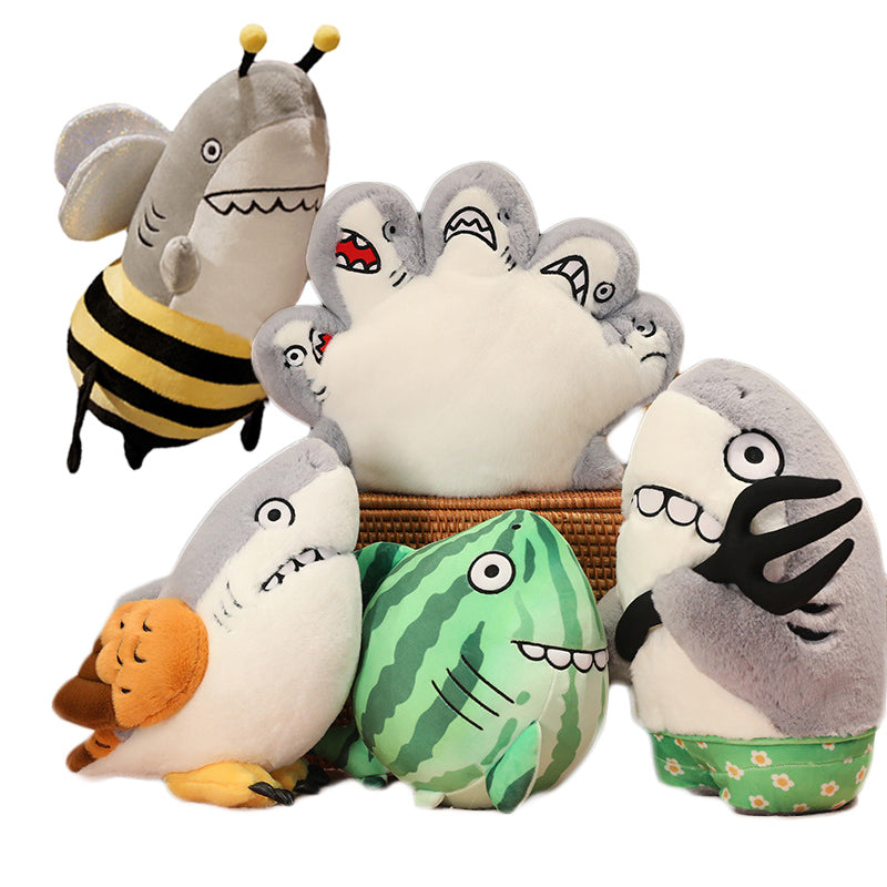 Funny Shark with Animals Fruits Plush Stuffed Pillow Toy Doll