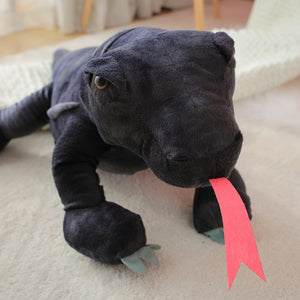 Lifelike Black Komodo Dragon Lizard Stuffed Plush Doll Toy