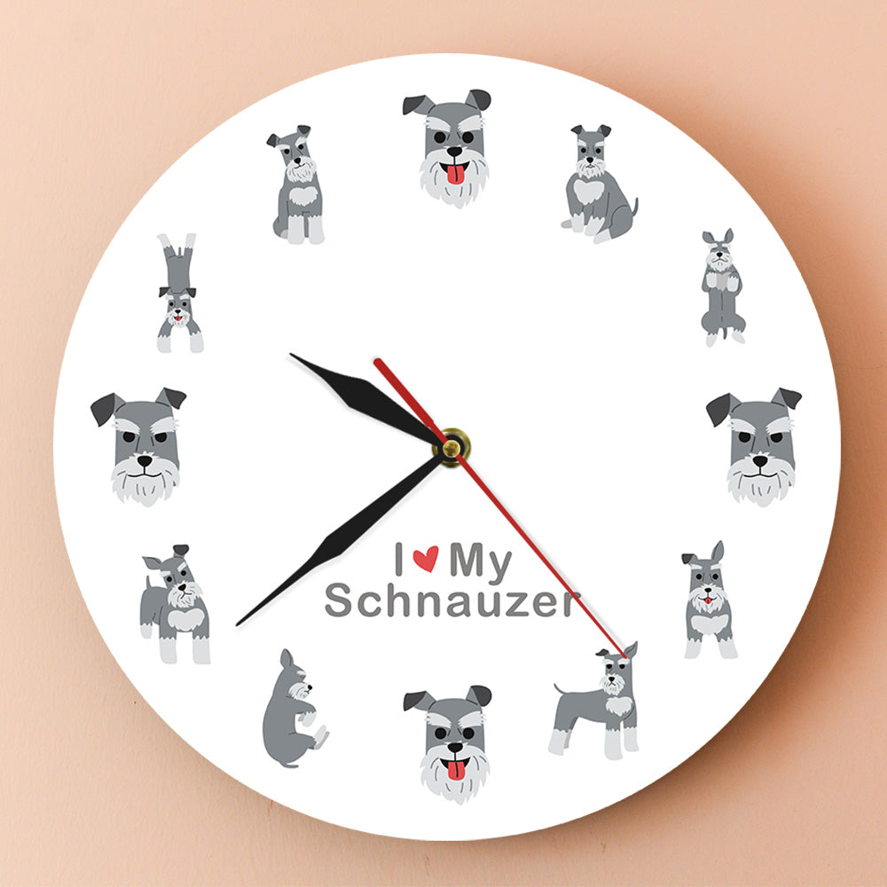 Cartoon I Love Schauzer Wall Clock Watch