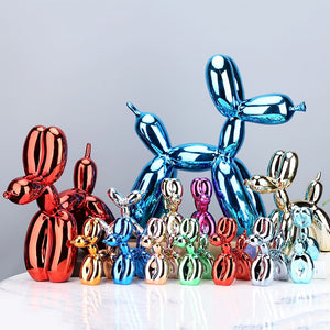 Electroplating Balloon Dog Metallic Style Resin Model Sculpture Figurine