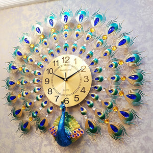 European Beautiful Peacock DIY Wall Clock