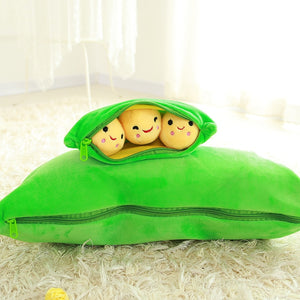 Cute Cartoon Peanut Bean Plush Pillow Doll Gift Removable Beans