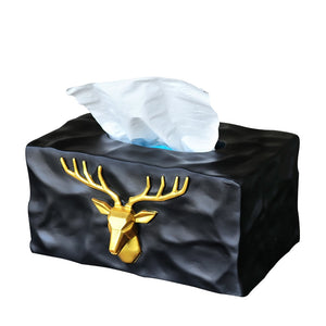 European Luxury Gold Deer Towel Napkin Tissue Holder Decor