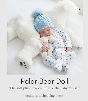 Cute White Polar Bear Soft Plush Stuffed Newborn Baby Pillow Doll Gift