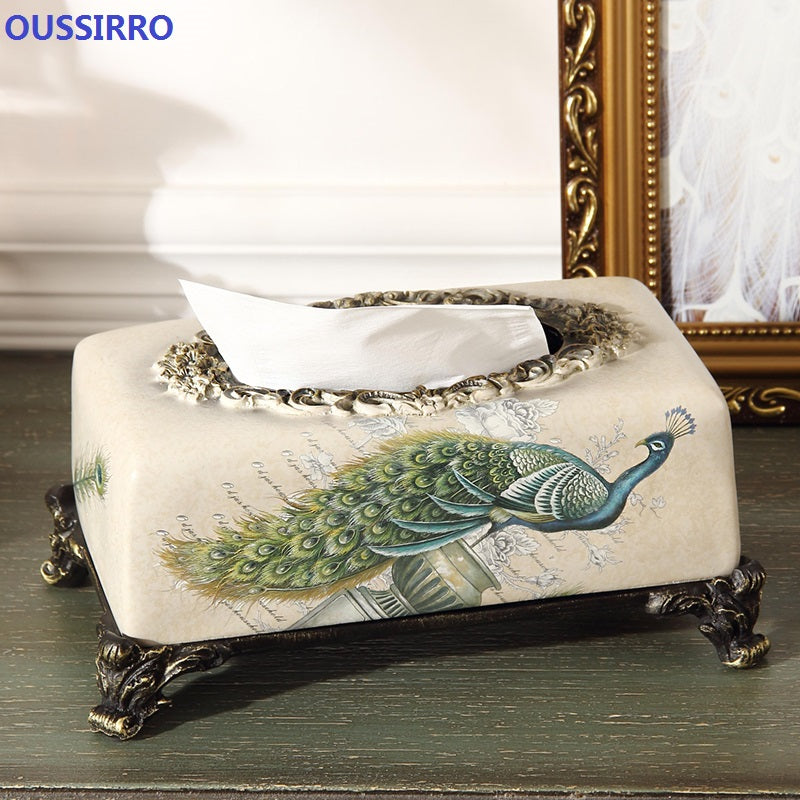 Beautiful Vintage Luxury Resin Tissue Box Holder