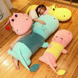 Cute Hippo Huggable Large Size Soft Plush Stuffed Pillow Dolls