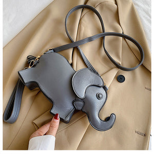 Funny Elephant Shape Mini Leather Purse Shoulder Bag