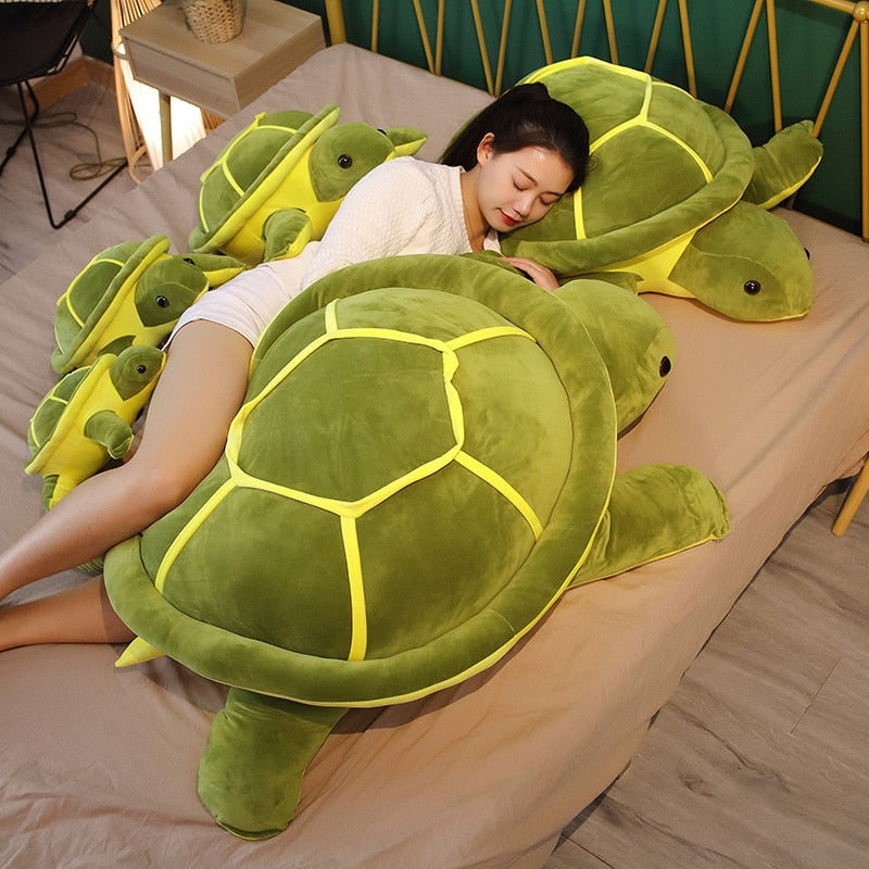 Lovely Green Sea Turtle Tortoise Plush Stuffed Pillow Doll