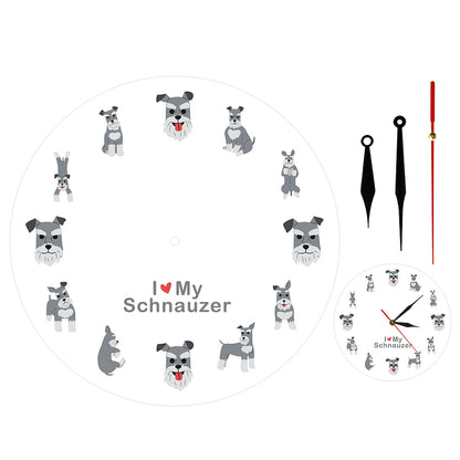 Cartoon I Love Schauzer Wall Clock Watch
