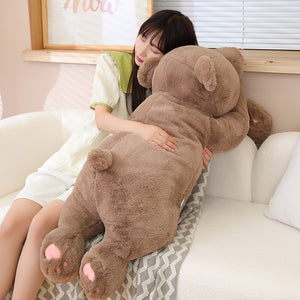 Cute Lying Sleeping Long Arm Polar Bear Soft Plush Stuffed Pillow Doll Toy