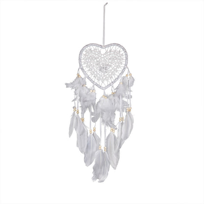 Love Heart Shape LED Night Light Dreamcatcher with Feather