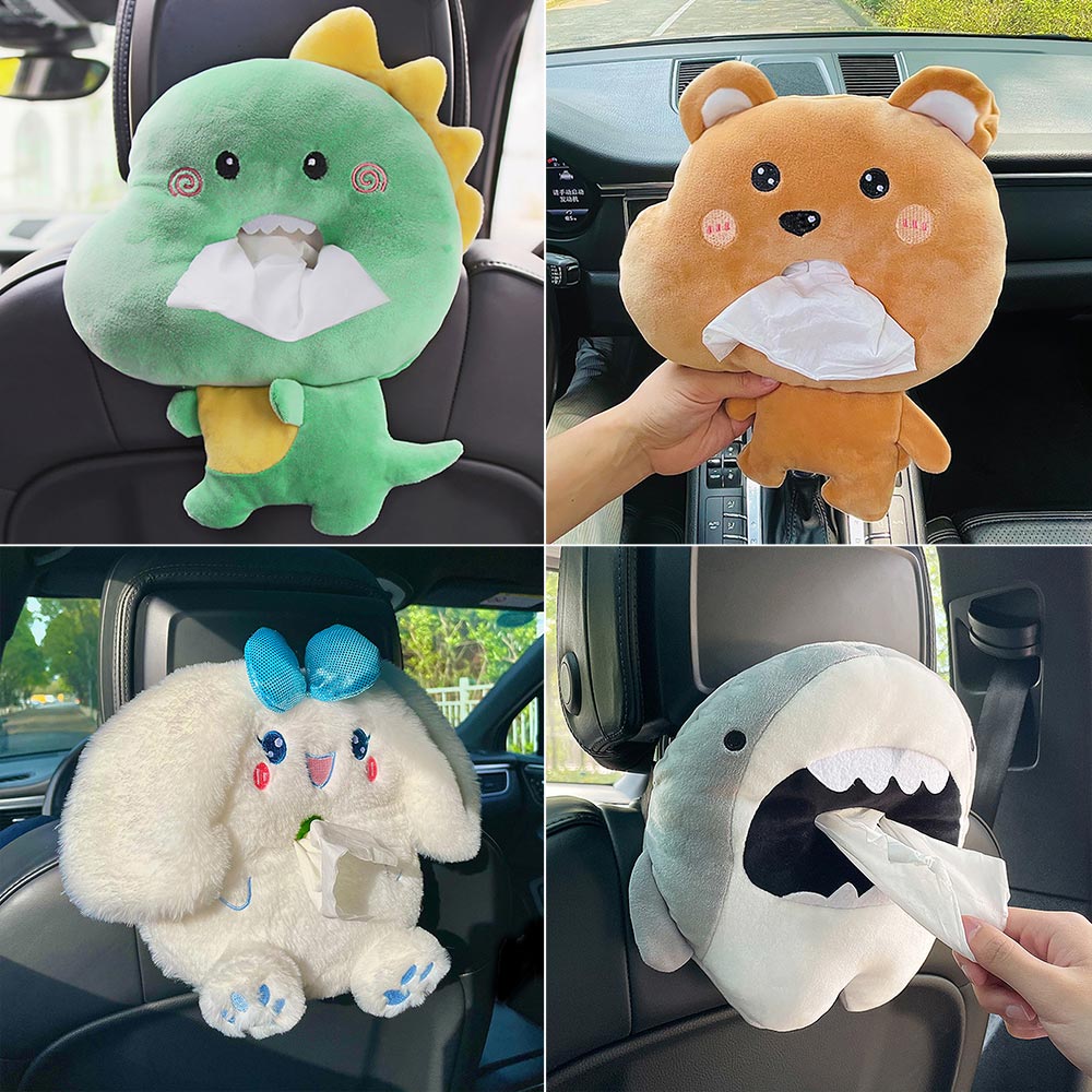 Cartoon Cute Car Tissue Box Napkin Hanger With Hanging Case Holder