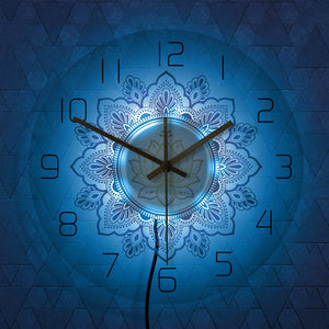 Mandala with Lotus Flower Arcylic Wall Clock