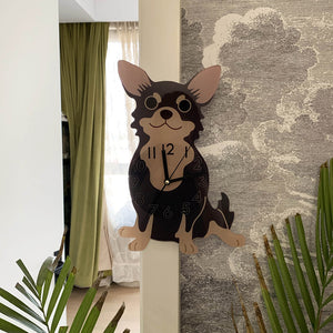 Cute Chihuahua Dog Arcylic Modern Wall Clock