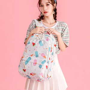 Cute Ice Cream Waterproof College Laptop Backpack for Girls
