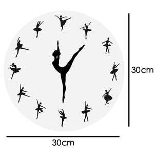 Charming Ballerina Girl Ballet Dancer Wall Clock