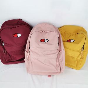 Couple Mini Heart Waterproof Nylon Backpack School Bag For Teenage Girl