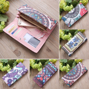 Beautiful Mandala Leather Long Aesthetic Wallet Purse Card Holder