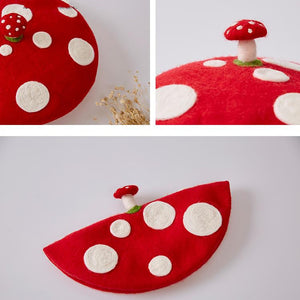 Cute Red Dot Mushroom Felt Wool Hat Beret