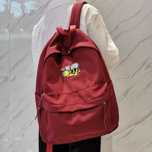 Cartoon Bee Canvas Backpack School Bags For Teenage Girl