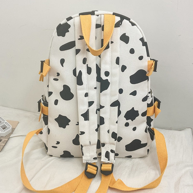 Cute Cow Printing Rucksack School Bag Canvas Backpack for College Girl –  MsHormony