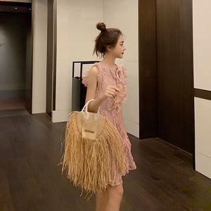 Luxury Tassel Straw Rattan Weave Handbags shoulder Bags