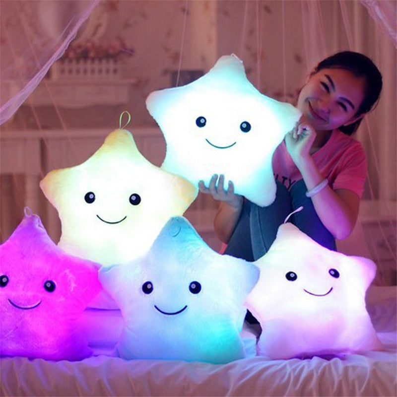 Star Shape LED Luminous Glowing Light Soft Plush Stuffed Pillow Doll