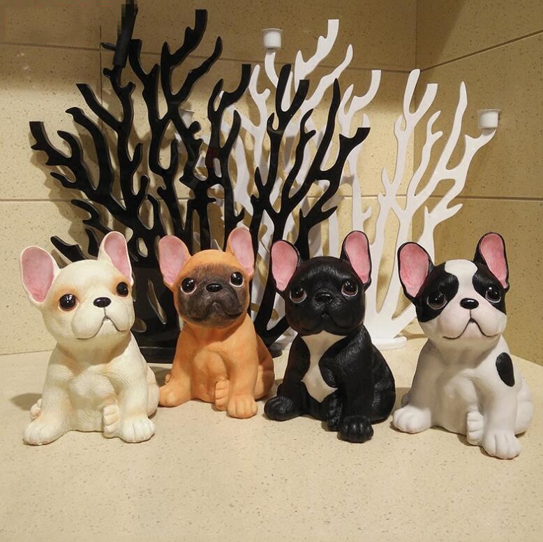 Cute French Bulldog Resin Sculpture Statue Home Decoration