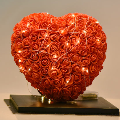 Beautiful Rose Flower Heart Shape LED Night Light Room Decor Gift